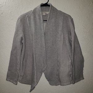 Anthropologie Sz S Open Front Cardigan Sweater Gray Knit Long Sleeve Shawl Style
